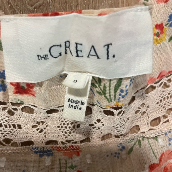 The Great. Serenade Dress in Pale Pink Kerchief Rose Print - Picture 12 of 13